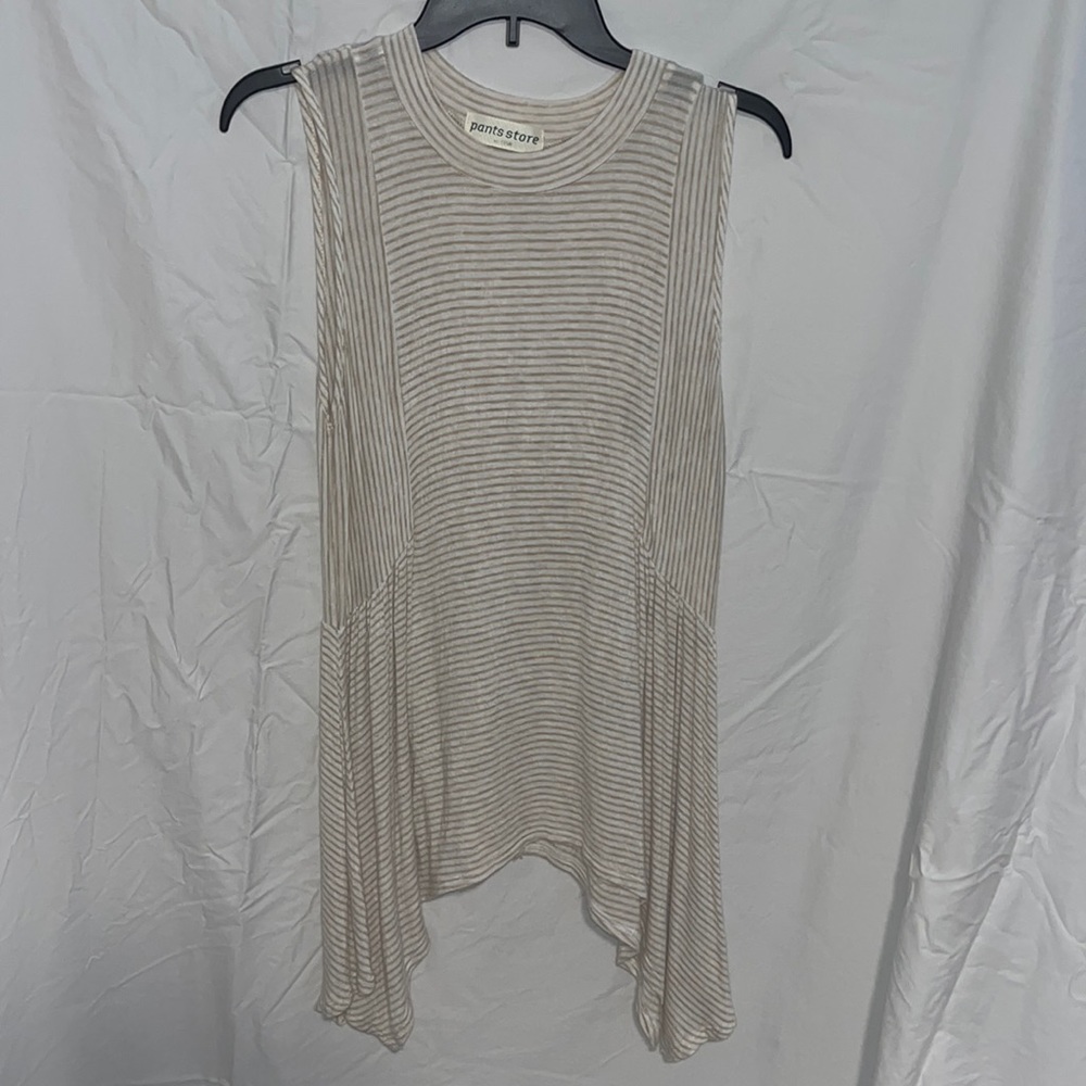 Cute tan/white striped tank